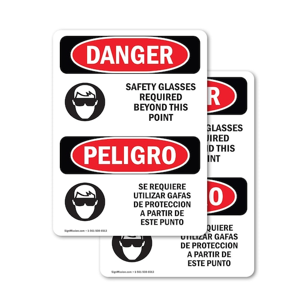 Signmission 10 in Height, 7 in Width, Vinyl Decal, Rectangle, Bilingual OS-2PACK-DS-D-710-VS-1559 - main